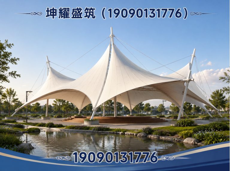 若羌县膜结构停车棚展示图